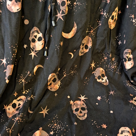 Torrid Black Dress with Pink Celestial Skull Pattern 2 Sleeveless - Picture 2 of 10